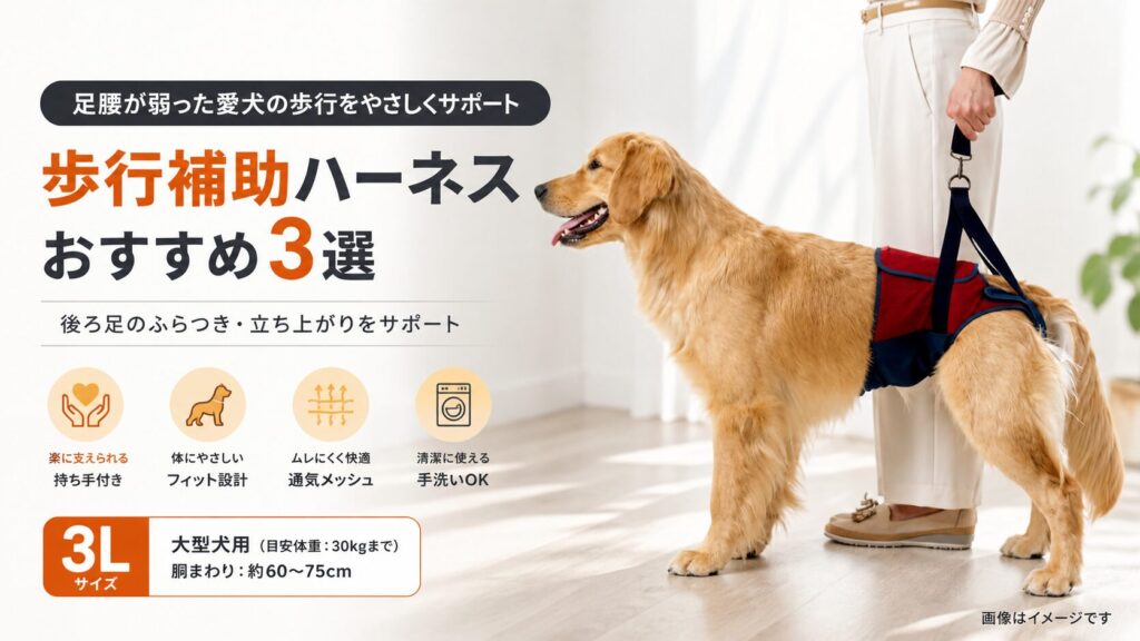 大型犬の股関節サポートハーネスおすすめ3選｜後ろ足を支える本命・上位・入門を比較【2026年】